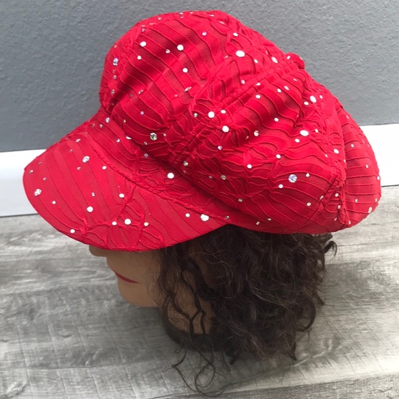 Red Rhinestone Hat - Picture 14 of 14